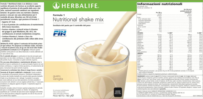 Formula 1 Vaniglia 780gr. - immagine 4