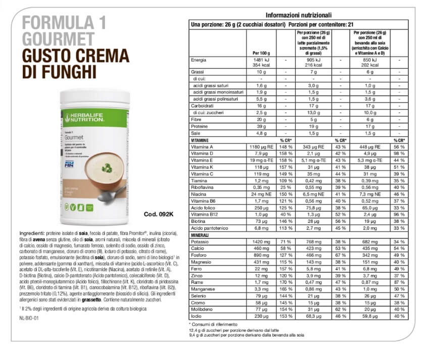 Herbalife Formula 1 in Barattolo - Sostituto del Pasto Herbalife